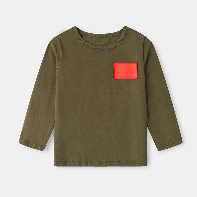 Children's Camouflage Pure Cotton T-shirt Summer Pure Color Summer Camp Army Training Short Sleeve Men And Women's School Uniform Hitch Undershirt