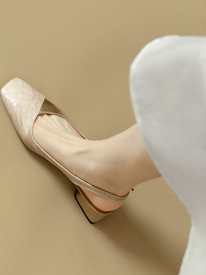 Очень удобные новые женские сандалии в китайском стиле с цветными блоками, квадратным носком, закрытым носком, летние ретро-универсальные туфли из натуральной кожи на массивном каблуке без задника.