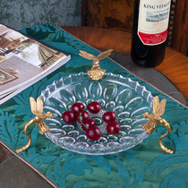 Light Extravagant Foot Crystal Glass Fruit Tray Luxurious Living Room Home Nordic Home Upscale Tea Table Containing Fruit Tray