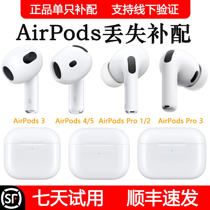 AirPods Single Earbud Charging Case for Left or Right Ear, Compatible with Apple AirPods Pro 1/2/3/4/5 Generations, Suitable for Replacement or Original Use