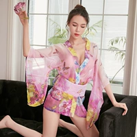 Đồ lót gợi cảm in kimono phù hợp với voan ren gợi cảm quyến rũ nữ đồng phục mùa hè sling / vest / túi áo phông - Áo vest áo ba lỗ nữ ngắn