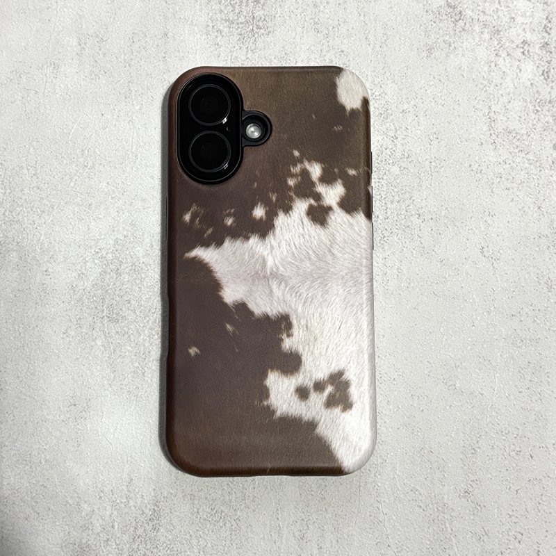 Casual Brown Cow Pattern Niche High-End Phone Case Suitable for Android and Apple Iphone17Promax16Pro15Pro Phone Cases