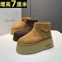 Демисезонные матовые флисовые короткие сапоги, европейский стиль