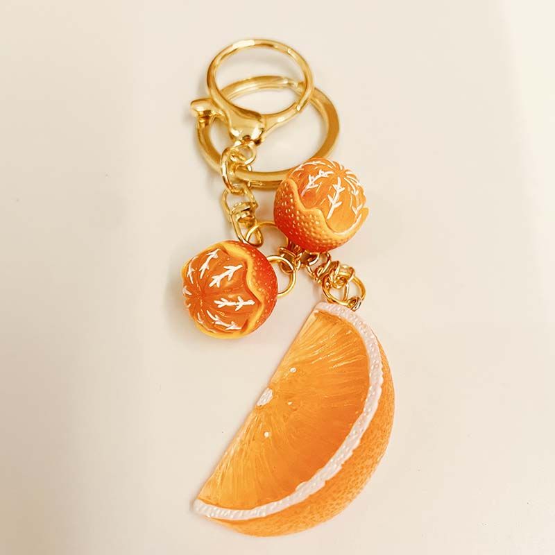 Creative Graduation Gift Metal Keychain for Men and Women with Text and Orange Design, Backpack Pendant, Student Keyring Gift