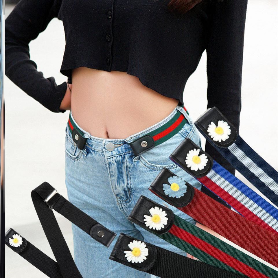 Elastic non-marking elastic jeans belt men's all-match invisible belt waist artifact decoration ladies lazy belt