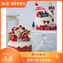 Christmas Plastic Small Train Cake Swing Piece Christmas Gifts Kindergarten Children Christmas Eve Dessert Baking Decorations