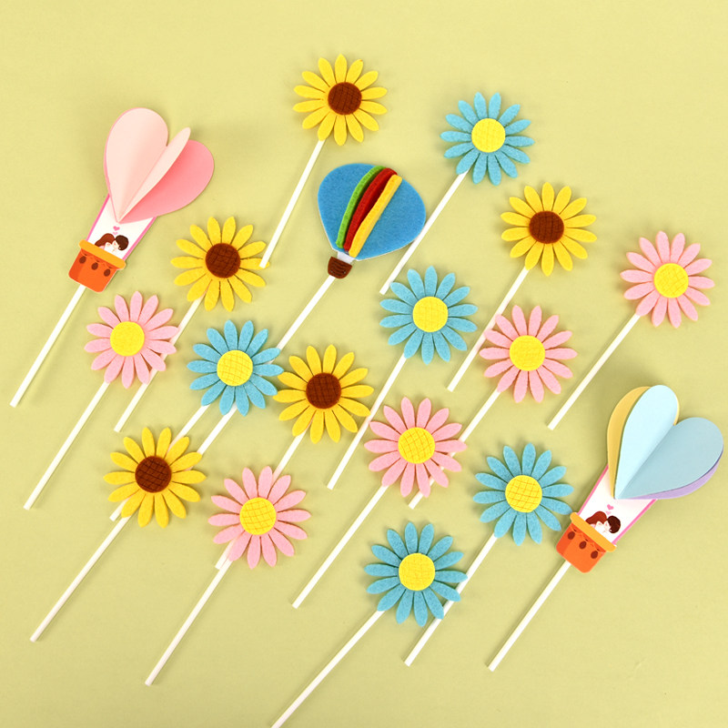 Sunflower cake decoration plugin net red pink yellow blue sunflower interface baking decoration