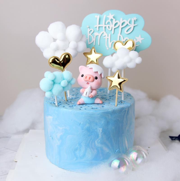 Pig Baby Birthday Cake Decorates Baby Year Baby Baby Baby Baby Bottle Cake Fittings