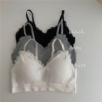 Pregnant women's beautiful back underwear small chest gathered without steel ring bra lace wrap chest anti-wear sling sexy lace edge woman