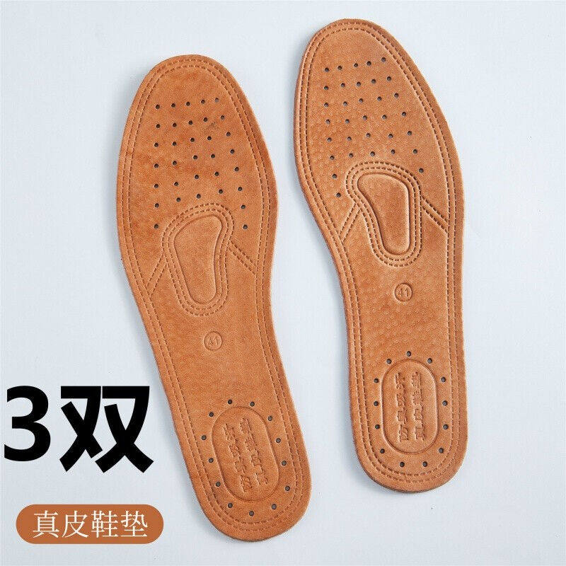 Cow-leather shoe pad sweating anti-odor shock and breathable shoe pad sports leather shoe mat male and female hardware spring and summer autumn large number