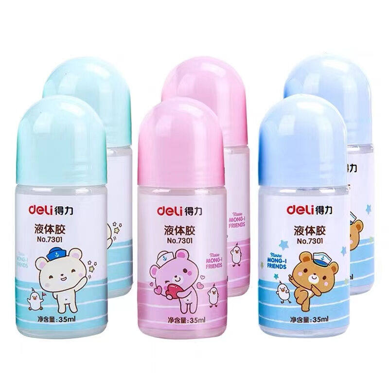 Deli glue strong adhesive hand glue office supplies 7301(35ml cartoon glue)