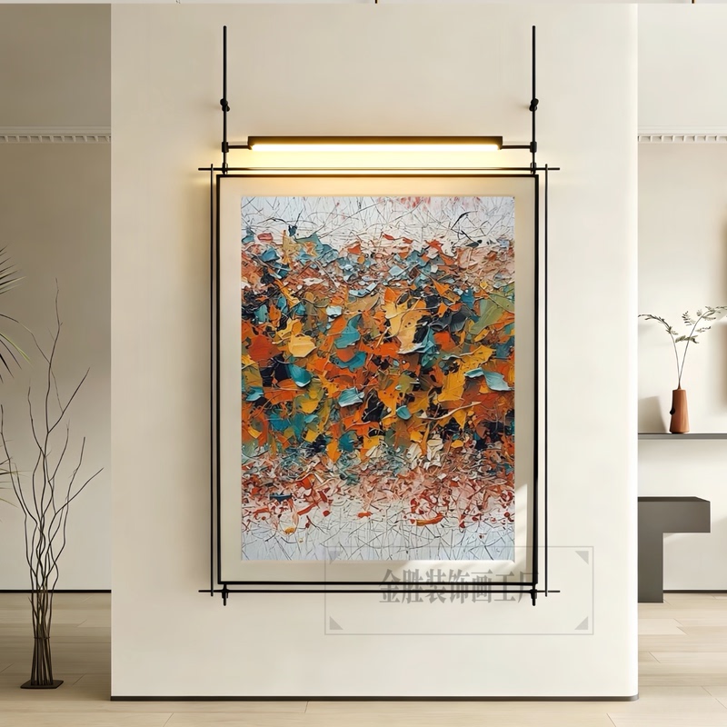 Modern Minimalist Living Room Decorative Painting with Lights, Sofa Background Wall Hanging Painting, Abstract Art, Dining Room Bedroom Headboard Wall Art