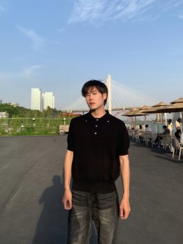 Hopeshop Summer Korean Style Breathable Lightweight Knitted Polo Shirt Slim Fit Slimming Look Lapel Short-Sleeved Top T-Shirt for Men