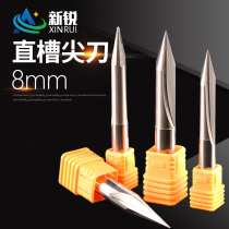 Tungsten Steel 8mm Double-edged Straight Groove Sharp Knife Woodwork Engraving Taper Deep Relief Cutter Numerical Control Computer Engraving Machine Cutter