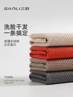 Sanli pure cotton gauze towel female 2 face wash household adult water absorption quick-drying not easy to lose hair soft small square towel