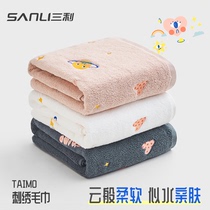 2 Sanli towels Pure cotton face washing household water absorption is not easy to lose hair cotton adult men and women Pa bath soft face towel