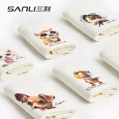 Sanli pure cotton children's towel face washing household absorbent small towel soft baby facial towel Cotton cute cartoon children's towel