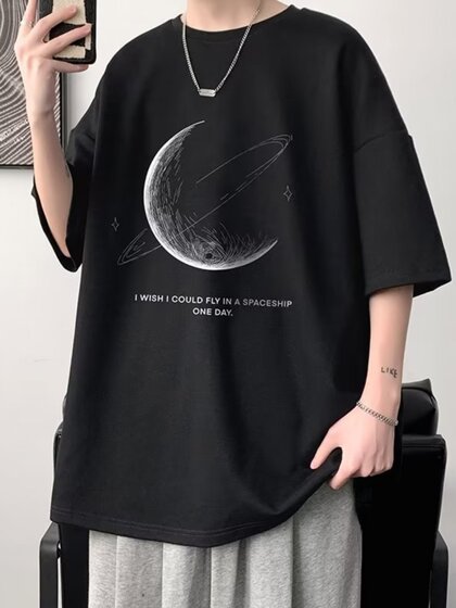 Short-sleeved t-shirt for men, trendy brand men's half-sleeved t-shirt top