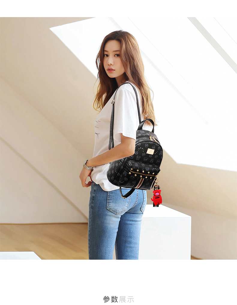 Cao cấp túi đeo vai thủy triều thương hiệu nữ túi nhỏ ba lô in thời trang hoang dã 2019 mới mềm mại da - Ba lô balo du lịch nữ
