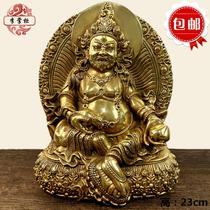 Tibetan Nepalese Tantra pure copper gold God of Wealth Buddha statue Chambala Dharma protector home worship copper ornaments large thickened