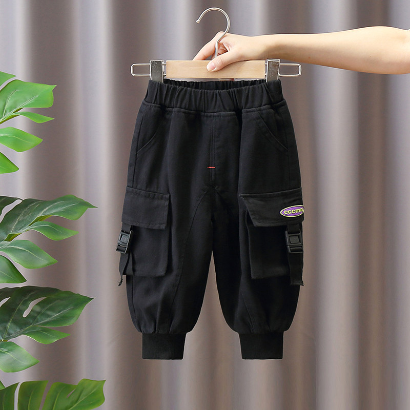 Boy's work pants thin section Children's autumn clothes Children's spring and autumn Article 1 year old male baby sanitary pants outside wearing 2 boys long pants