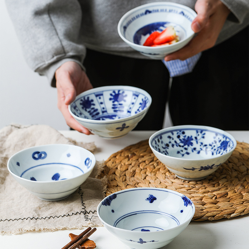 The fawn field'm blue winds don ceramic bowl bowl of rice bowls imported from Japan Japanese tableware household small bowl