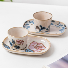 Парные кружки 小鹿田烧日本进口陶瓷茶杯套装日式新款女水杯陶瓷精致好看杯子