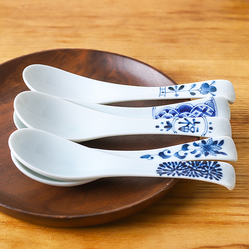 The deer field'm blue winds don ceramic spoon Japanese imported from Japan, spoon, spoon, ladle under glaze color home to take some food