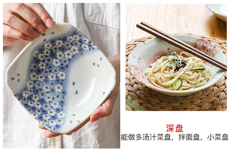 Japan 's imports of ceramic tableware sakura snow Japanese deep dish dish dish dish fruit plate pasta dishes