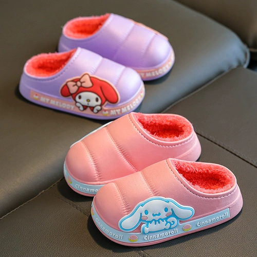 Hello Kitty, детские тапочки, зимняя детская нескользящая обувь
