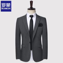 Romon suit suit suit men Korean version of slim suit professional dress groom wedding dress man