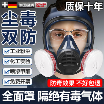 Full-Face Gas Mask for Spray Painting, Specialized for Chemical Gases Such as Hydrogen Sulfide, Ammonia, and Silicone, Dust-Proof and Anti-Toxic