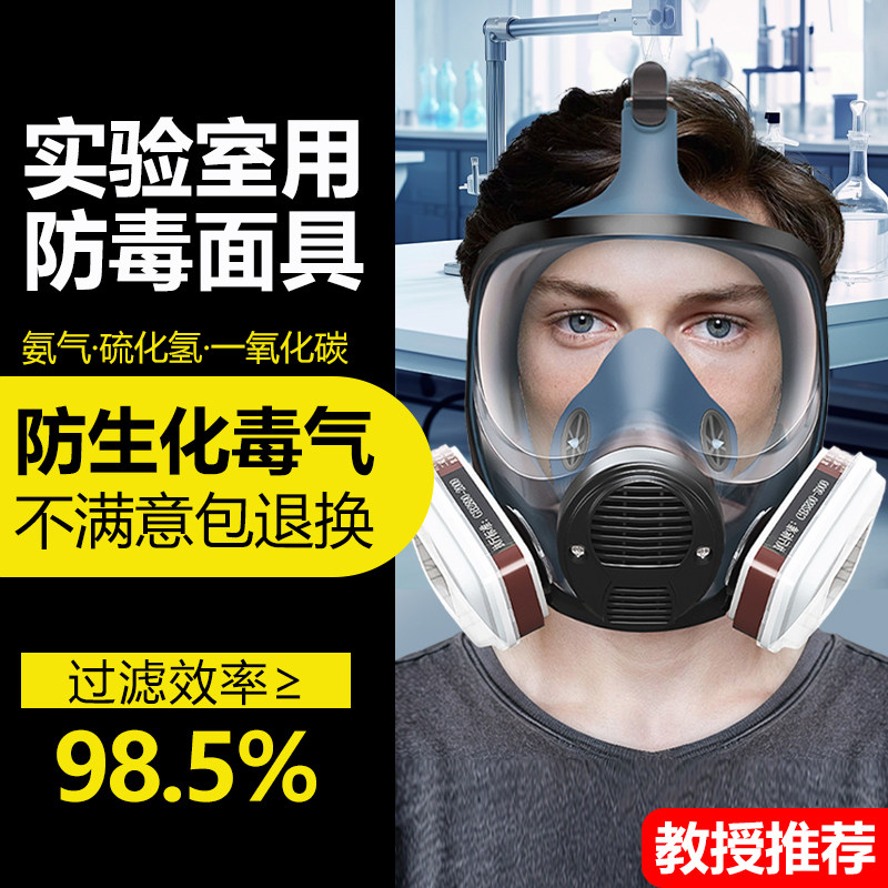 防毒面具实验室化工有毒气体防尘硫化氢面罩喷漆专用防护全脸氨气