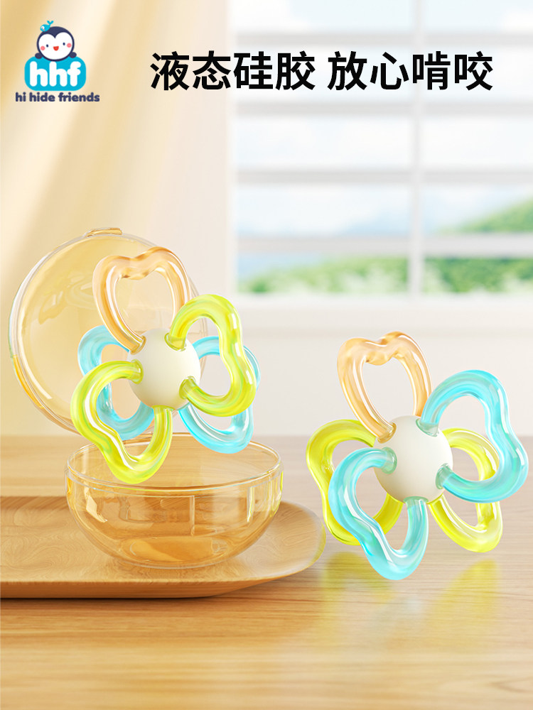 Manhattan Baby Hand Grasping Ball, Teething Toy for Infants in the Oral Stage, Chewable and Gripable, Educational Early Learning Teething Stick for Babies