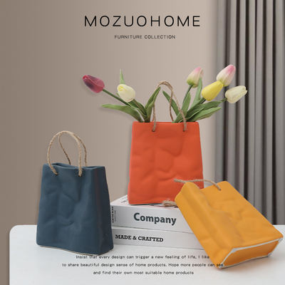 MOZUO Modern creative Internet celebrity ceramic bags, vases, ornaments, living room TV cabinets, dining tables, flower arrangements and decorations