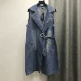 Áo vest dài denim nữ mùa xuân và mùa thu không tay hoang dã vest không tay phiên bản Hàn Quốc của áo vest mỏng vest - Áo vest áo kiểu trung niên hàn quốc