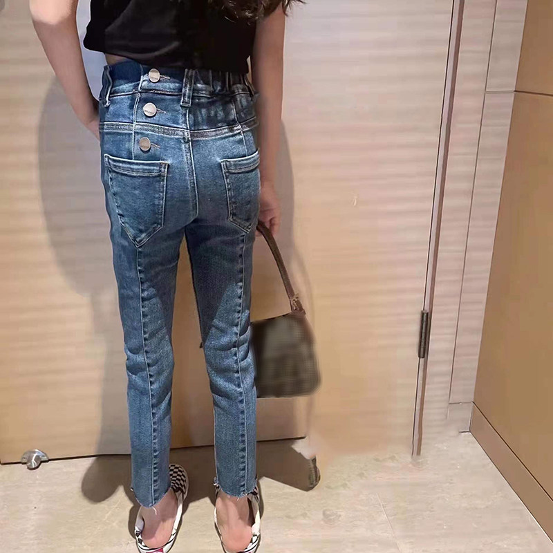 Pola South Korean child clothing girl jeans CUHK Scout pencil pants 2022 Spring fit children elastic narrow leggings