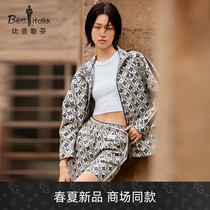 (Wrinkle resistant easy to take care of) Bjørn Löfven spring summer 2022 new womens jacket vintage vintage floral full print coat