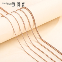 Chopin chain S925 sterling silver necklace female chain plated 18K rose gold color gold chain 40-75cm extended sweater chain