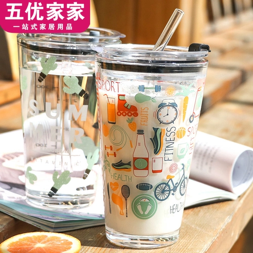 Милый стеклянный детский креативный стакан для школьников, популярно в интернете