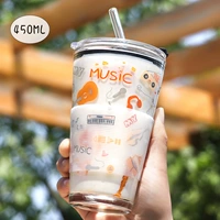 Музыкальная модель + стеклянная солома + силиконовая чашка крышка