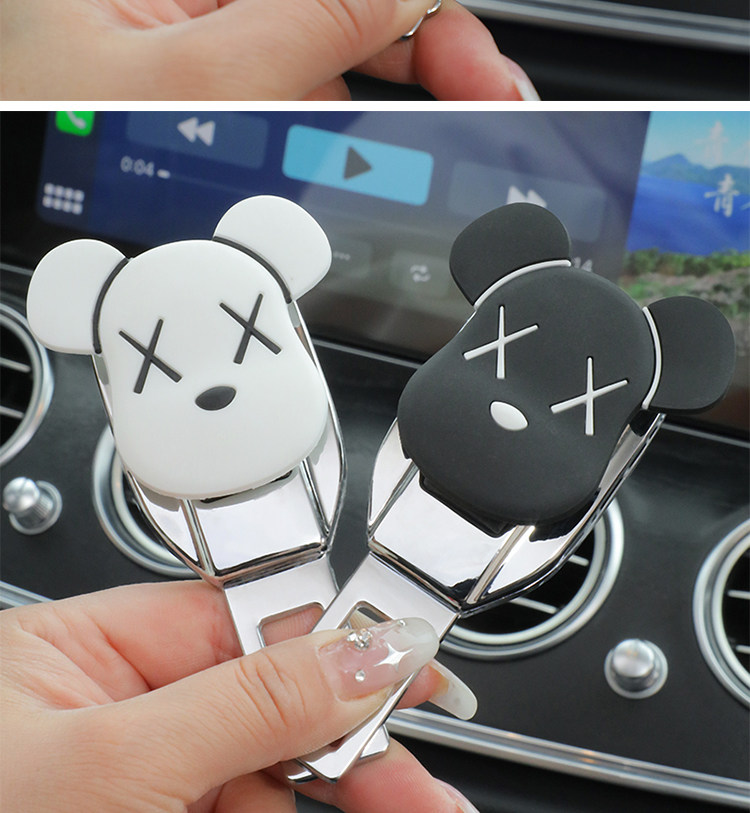 Car Safety Seat Belt Buckle Extension Connector Alloy Adjustable Fixed Anti-Neck-Strangling Safety Rope Buckle