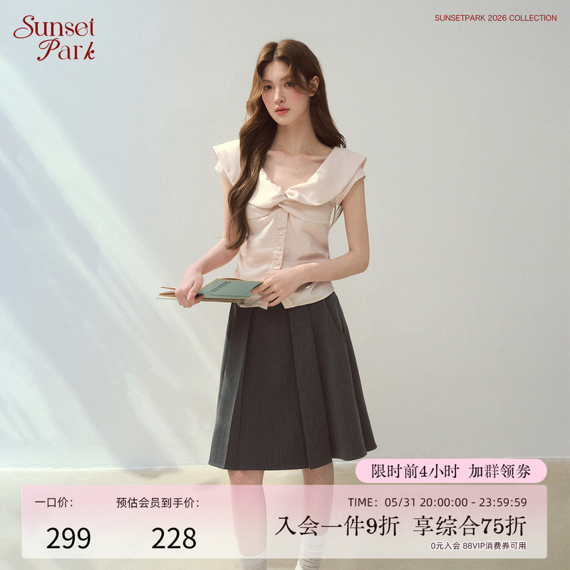 Sunsetpar Sunset Park 90% Lyocell Mist Pink Knotted Vintage Shirt Women's Summer Short Sleeve Shirt Sunsetpar Sunset Park 90% Lyocell Mist Pink Knotted Vintage Shirt Women's Summer Short Sleeve Shirt