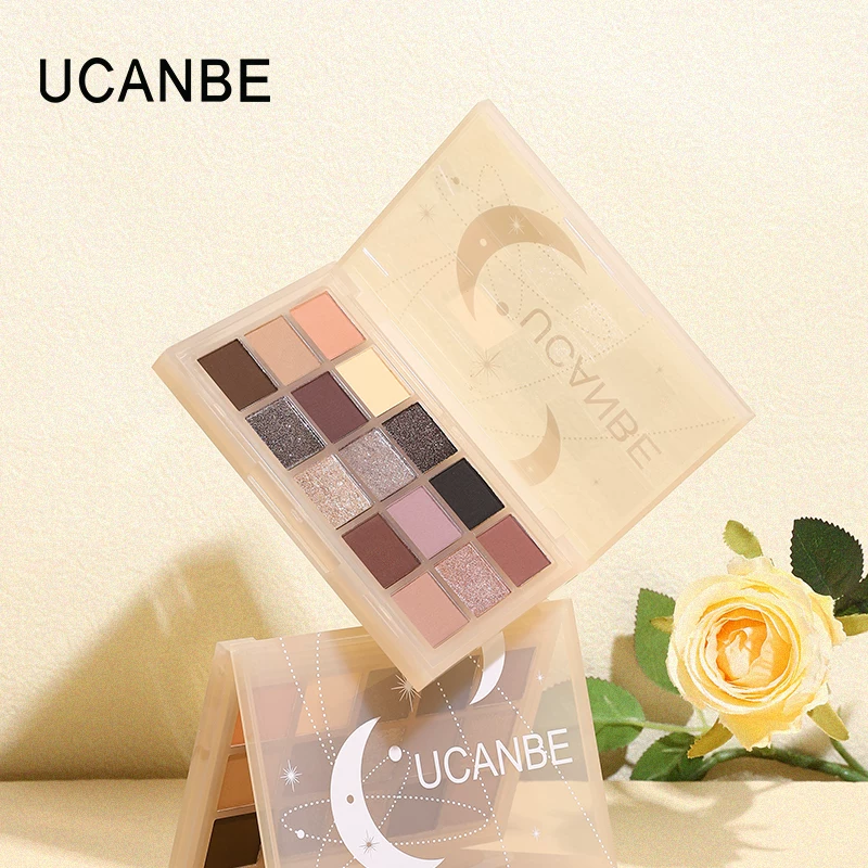 Палетка теней для век ucanbe, черно-коричневый праймер для макияжа, 15 оттенков, землистые тона, широкая палитра цветов, для повседневного использования