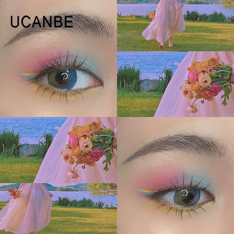 Палетка тени для век UCanbe: маленькая, цветная, синий, зеленый,Earth, утка, летняя тень, INS, супер-огонь, домашняя косметика