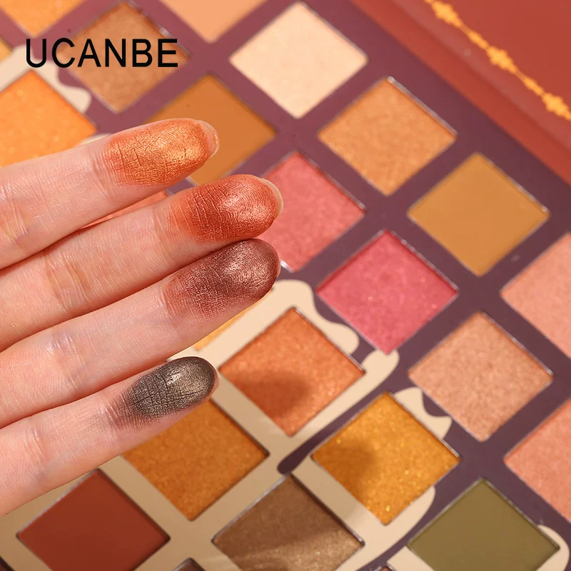 Палетка акриловых теней для век Ucanbe Caramel brown, 48 оттенков, землистые тона, европейский стиль