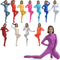 Full Bag Tight Fit Pure Color Change Fit Gymnastics Suit Stage Play Out Without Head Milk Silk One-piece Suit Shapowear