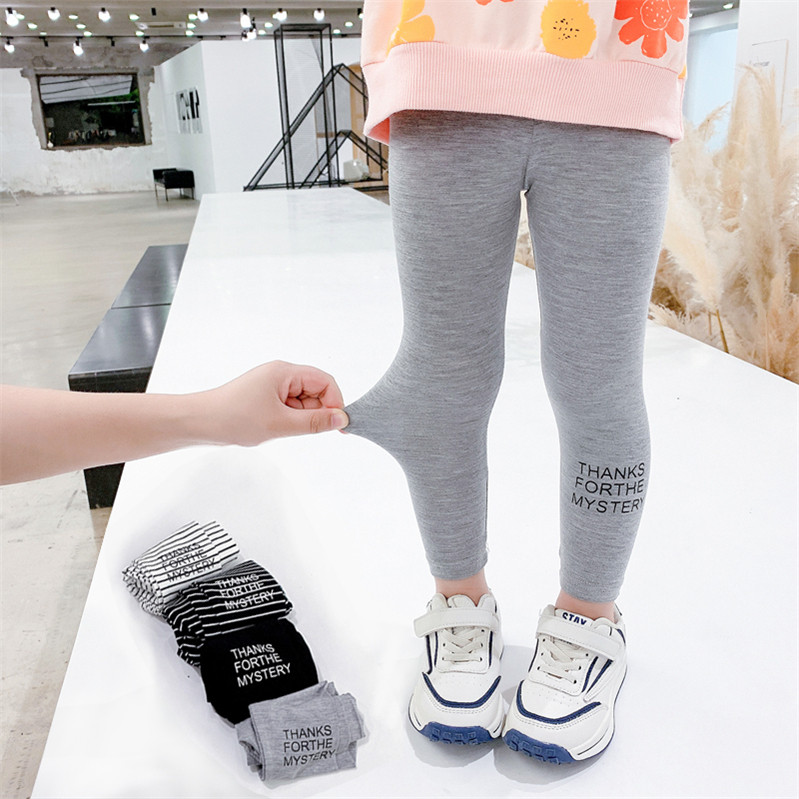 Girls' leggings wear foreign style 2021 spring and autumn new children's elastic baby striped all-match little girl's pants
