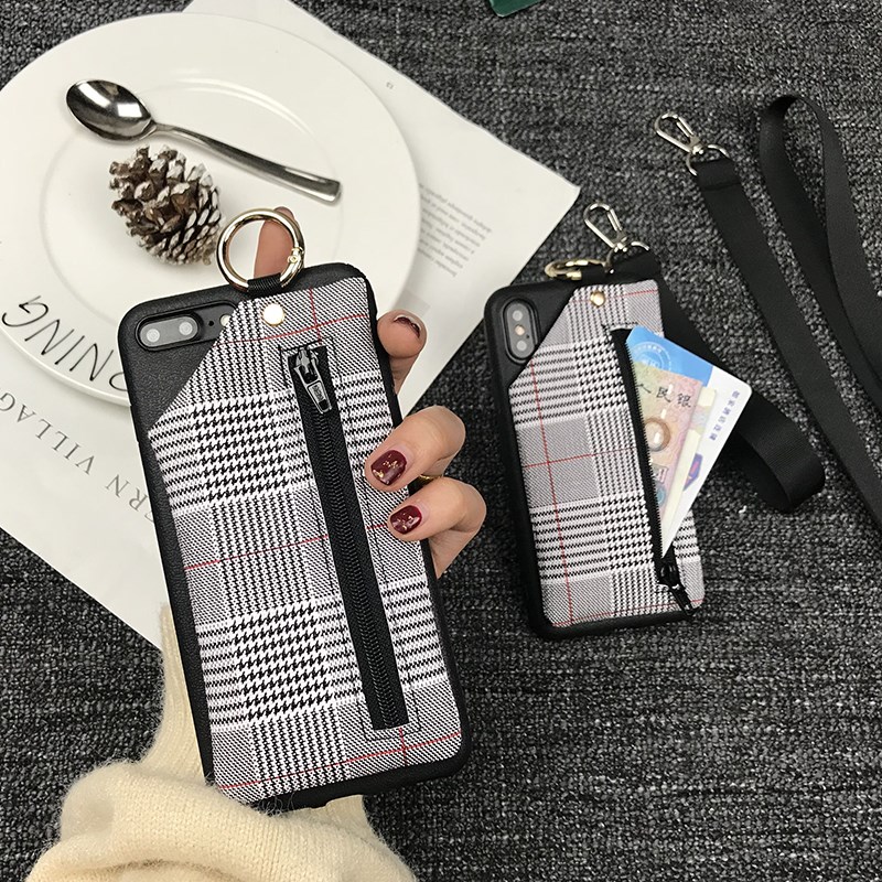 Ốp lưng điện thoại di động ví có một đồng xu ví điện thoại di động vỏ oppo túi đựng tiền lưu trữ Apple x Gói thẻ Huawei - Túi điện thoại túi đeo chéo nữ