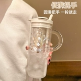 Стеклянный чай, вместительная и большая трубочка для домашнего использования со стаканом